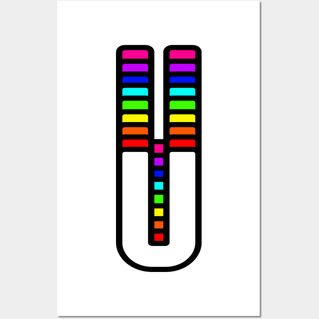 Rainbow Letter, U Wall Art by HeavenlyTrashy